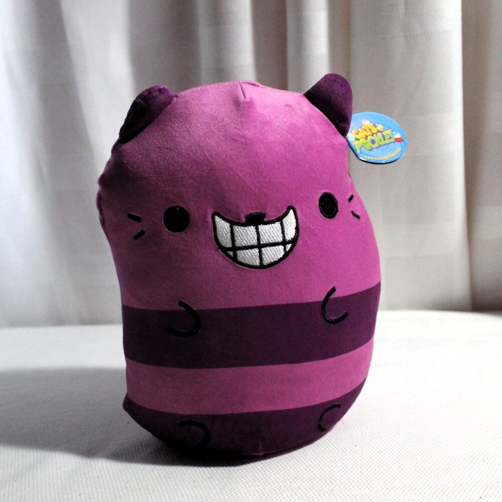 Cats Vs. Pickles Jumbo "Cheshire" Pink & Purple Stuffed Cat, 8 Inch, NWT
